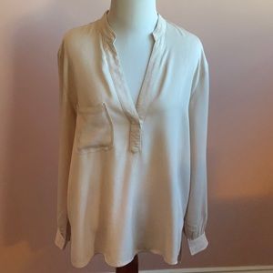 Olivia Grey V-Neck Blouse